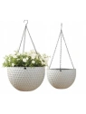 ECARLA doniczka na kwiaty wisząca Kremowa Plaster Miodu 26cm ROS10K