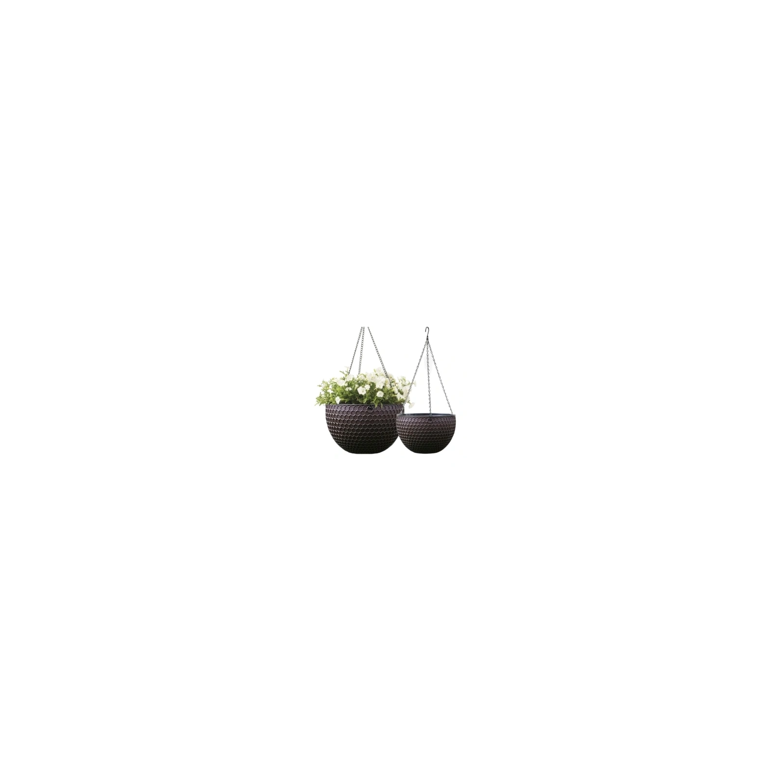 ECARLA doniczka na kwiaty wisząca Brązowa Plaster Miodu 26cm ROS10BR