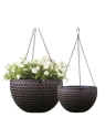 ECARLA doniczka na kwiaty wisząca Brązowa Plaster Miodu 26cm ROS10BR