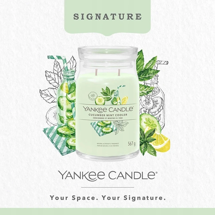 YANKEE CANDLE Signature Duża świeca w słoiku CUCUMBER MINT COOLER 567g