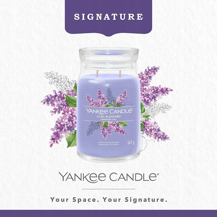 YANKEE CANDLE Signature Duża świeca w słoiku LILAC BLOSSOMS 567g