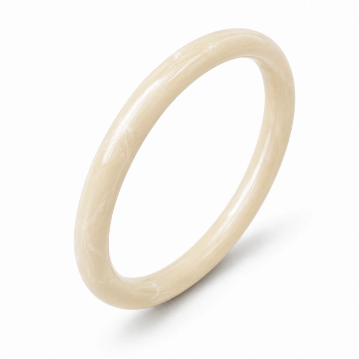 ECARLA bransoletka na rękę z żywicy marmurkowa Kość Słoniowa 12mm B545