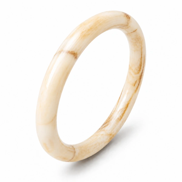 ECARLA bransoletka na rękę z żywicy Marmurkowa Krem 13mm B548