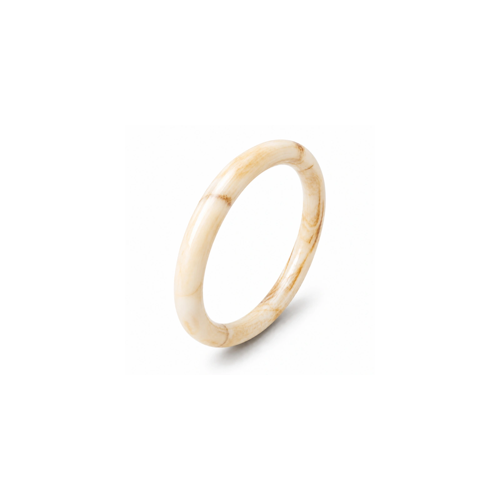 ECARLA bransoletka na rękę z żywicy Marmurkowa Krem 13mm B548