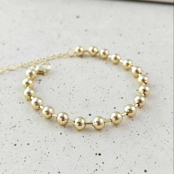 ECARLA bransoletka na rękę ze stali chirurgicznej KULECZKI 6mm BST1762