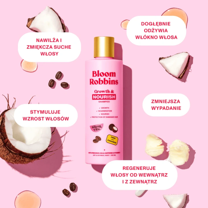 BLOOM ROBBINS Growth & Nourish szampon do włosów Wzrost i Odżywienie 250ml