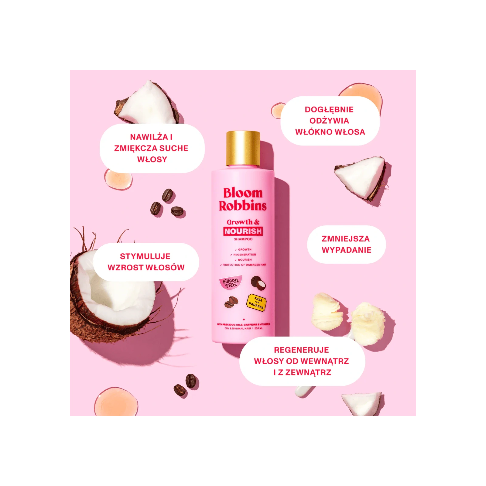 BLOOM ROBBINS Growth & Nourish szampon do włosów Wzrost i Odżywienie 250ml