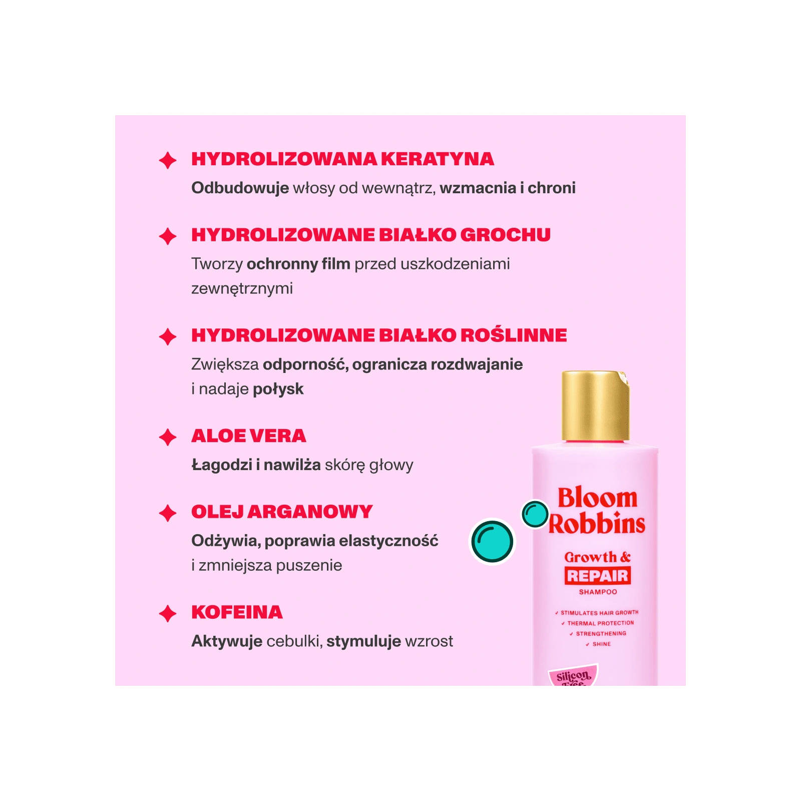 BLOOM ROBBINS Growth & Repair szampon do włosów Wzrost i Naprawa 250ml