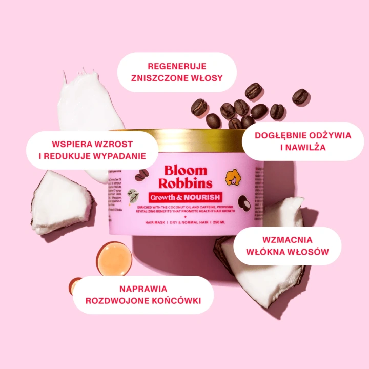 BLOOM ROBBINS Growth & Nourish maska do włosów Wzrost i Odżywienie 250ml