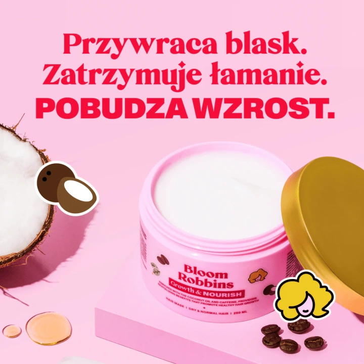 BLOOM ROBBINS Growth & Nourish maska do włosów Wzrost i Odżywienie 250ml