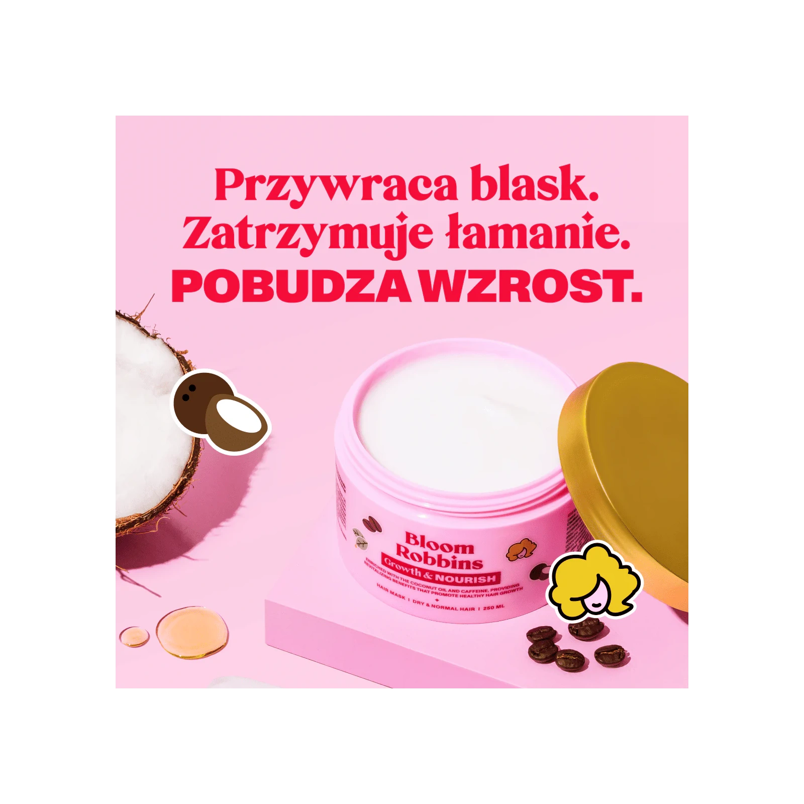 BLOOM ROBBINS Growth & Nourish maska do włosów Wzrost i Odżywienie 250ml