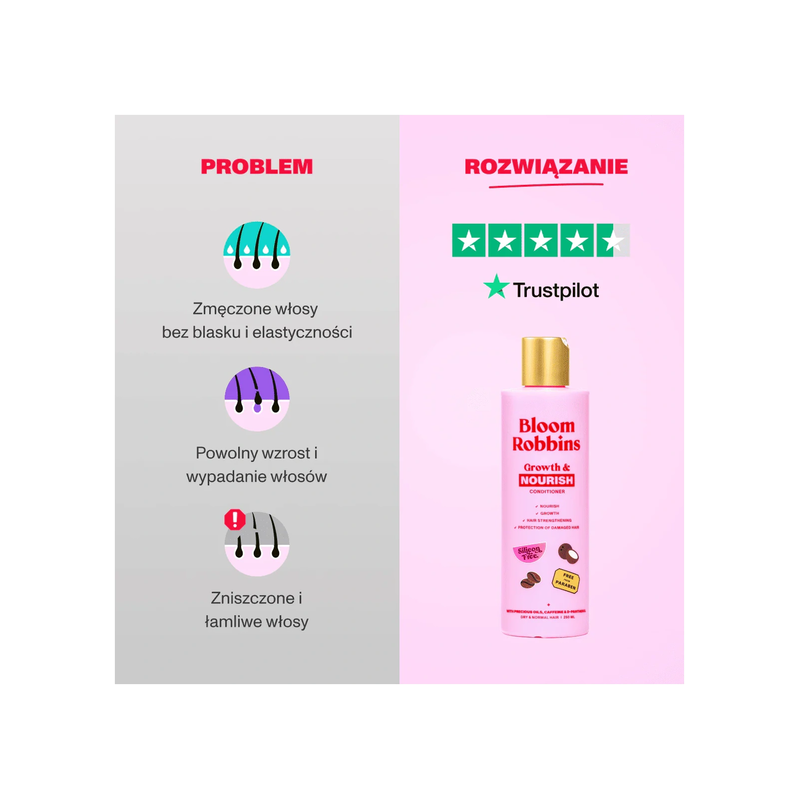 BLOOM ROBBINS Growth & Nourish odżywka do włosów Wzrost i Odżywienie 250ml