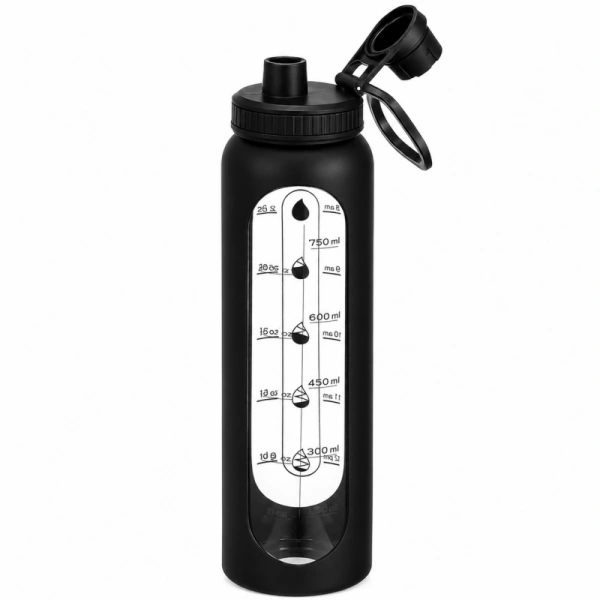 ECARLA butelka na wodę z uchwytem sportowy bidon 1000ml Czarny BD70