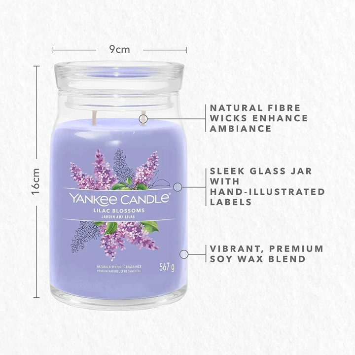 YANKEE CANDLE Signature Duża świeca w słoiku LILAC BLOSSOMS 567g