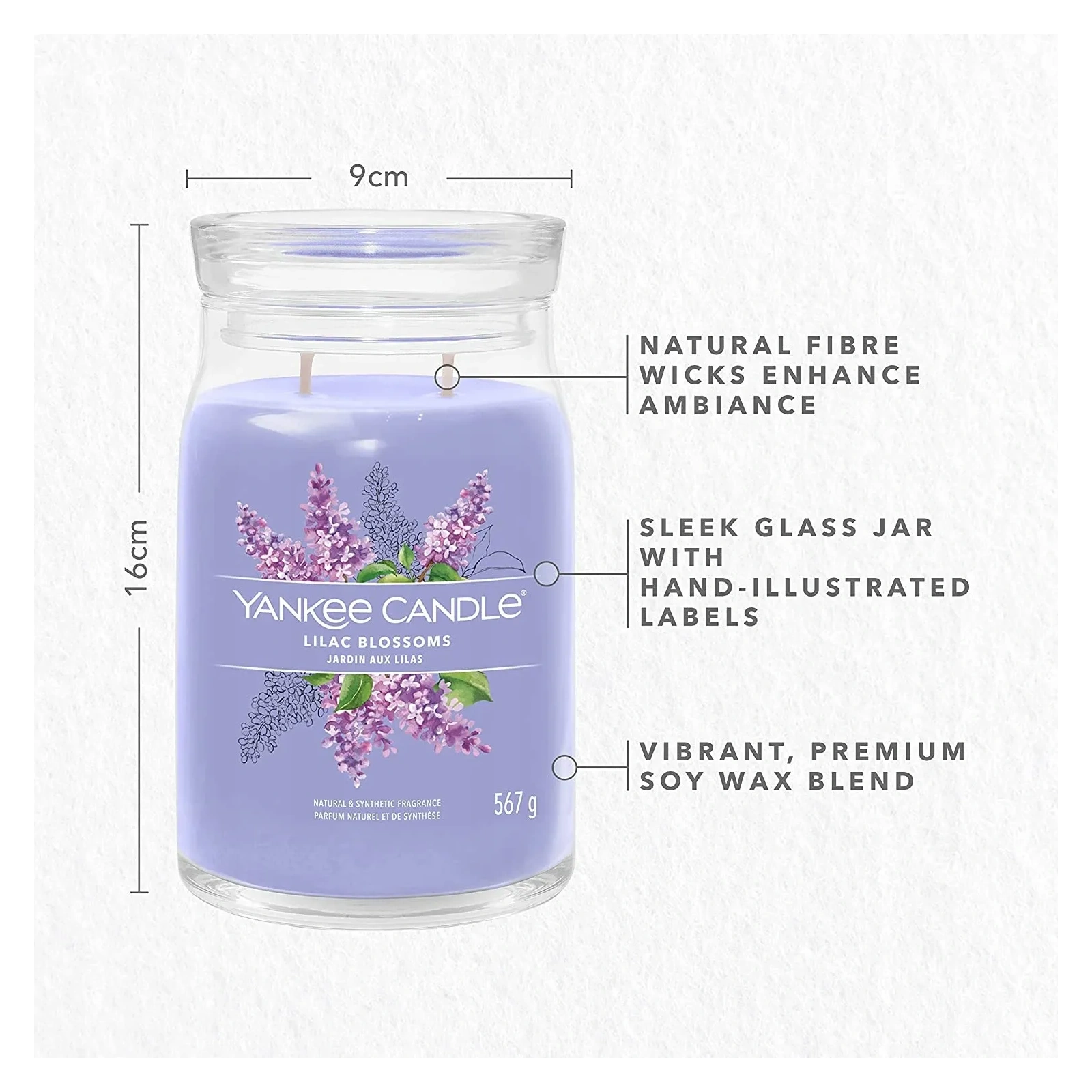 YANKEE CANDLE Signature Duża świeca w słoiku LILAC BLOSSOMS 567g