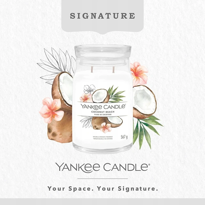 YANKEE CANDLE Signature Duża świeca w słoiku COCONUT BEACH 567g