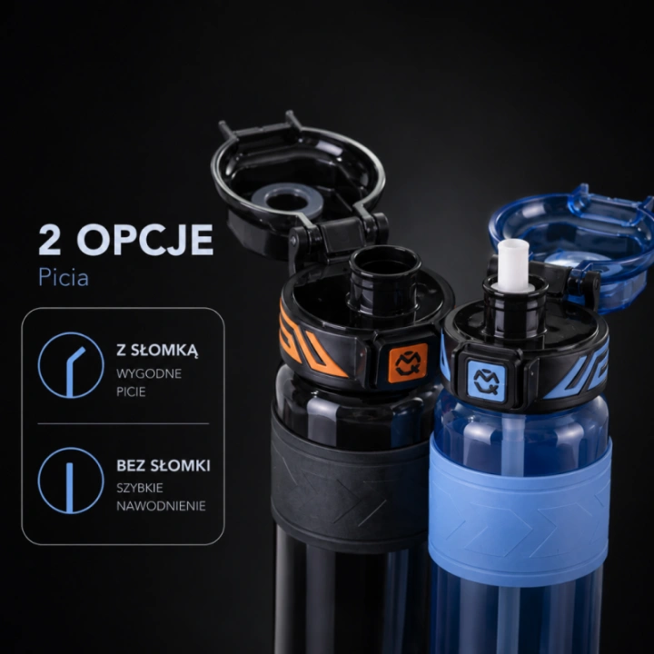 ECARLA butelka na wodę sportowy bidon z miarką 680ml Czarny BD64CZ