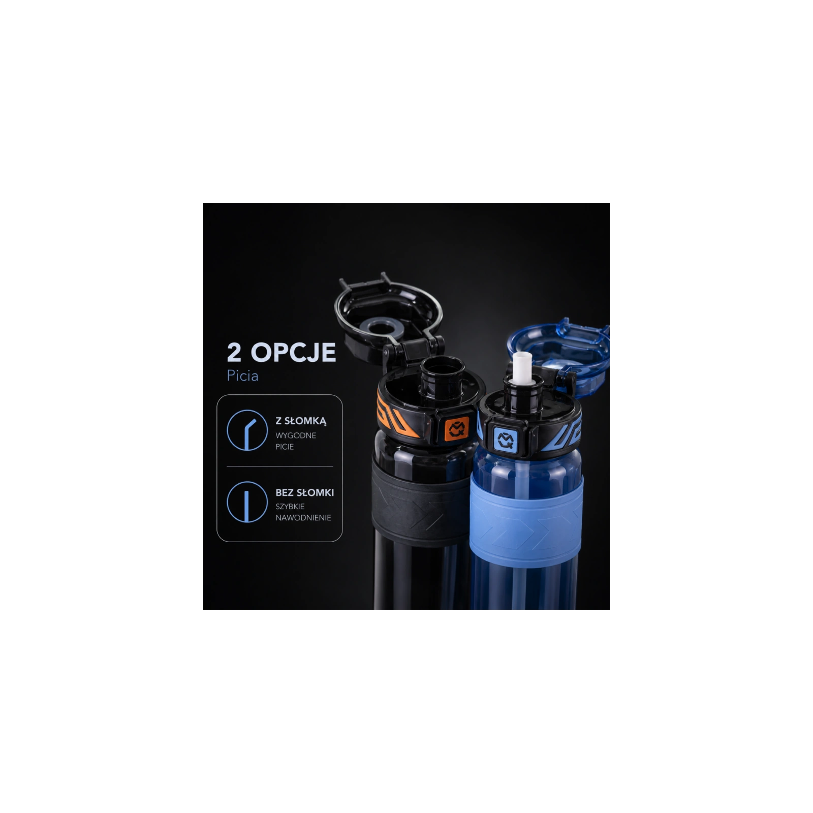 ECARLA butelka na wodę sportowy bidon z miarką 680ml Czarny BD64CZ