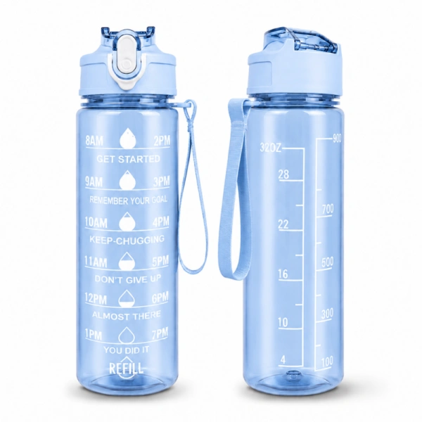 ECARLA butelka na wodę sportowy bidon z miarką 750ml Niebieski BD61