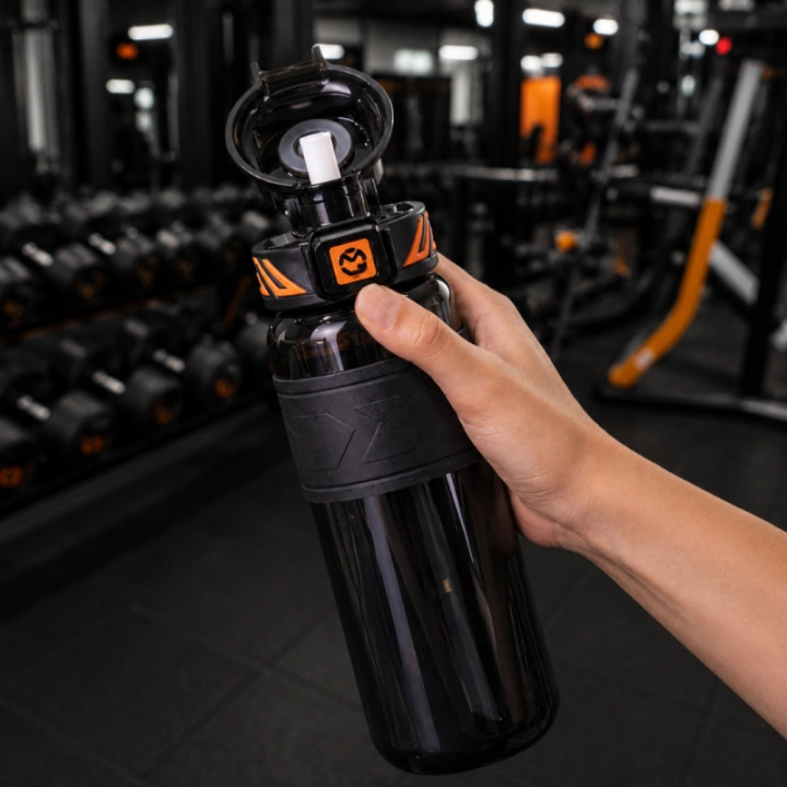 ECARLA butelka na wodę sportowy bidon z miarką 680ml Czarny BD64CZ