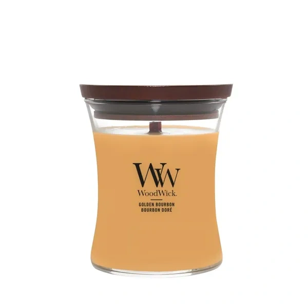 WOODWICK Pluswick średnia świeca w słoiku GOLDEN BOURBON 275g