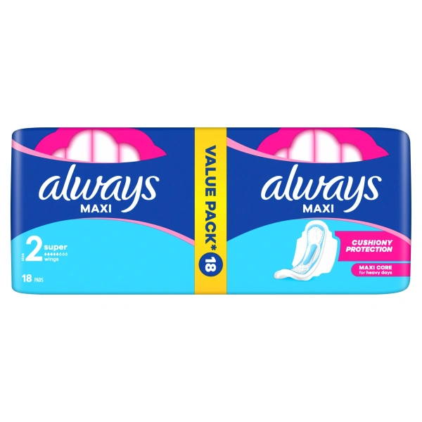 ALWAYS Maxi Super 2 podpaski ze skrzydełkami 18szt
