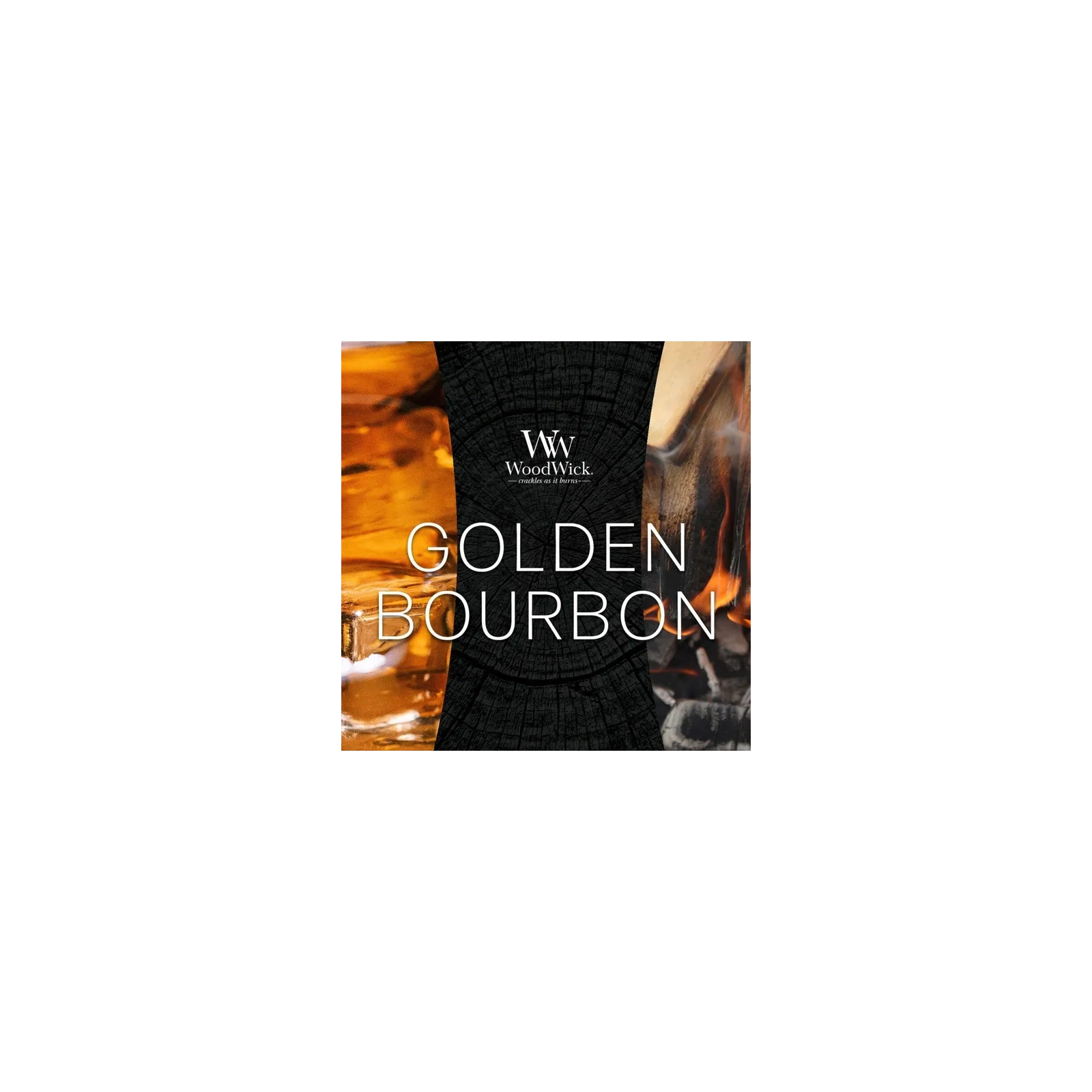 WOODWICK Pluswick średnia świeca w słoiku GOLDEN BOURBON 275g