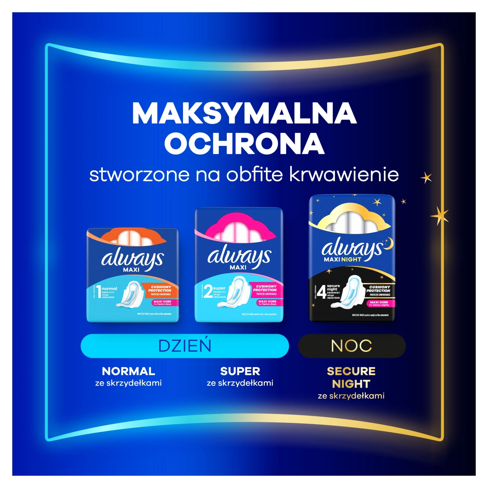 ALWAYS Maxi Super 2 podpaski ze skrzydełkami 18szt
