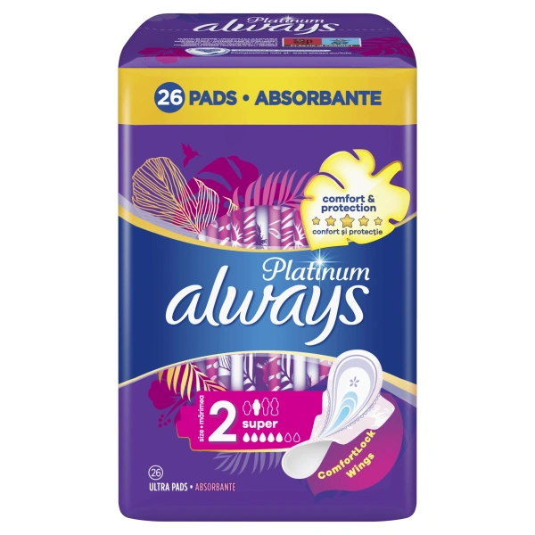 ALWAYS Platinum podpaski ze skrzydełkami Super 2 26szt