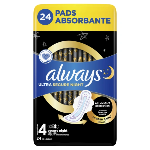 ALWAYS Ultra Night podpaski ze skrzydełkami Secure Night 4 24szt