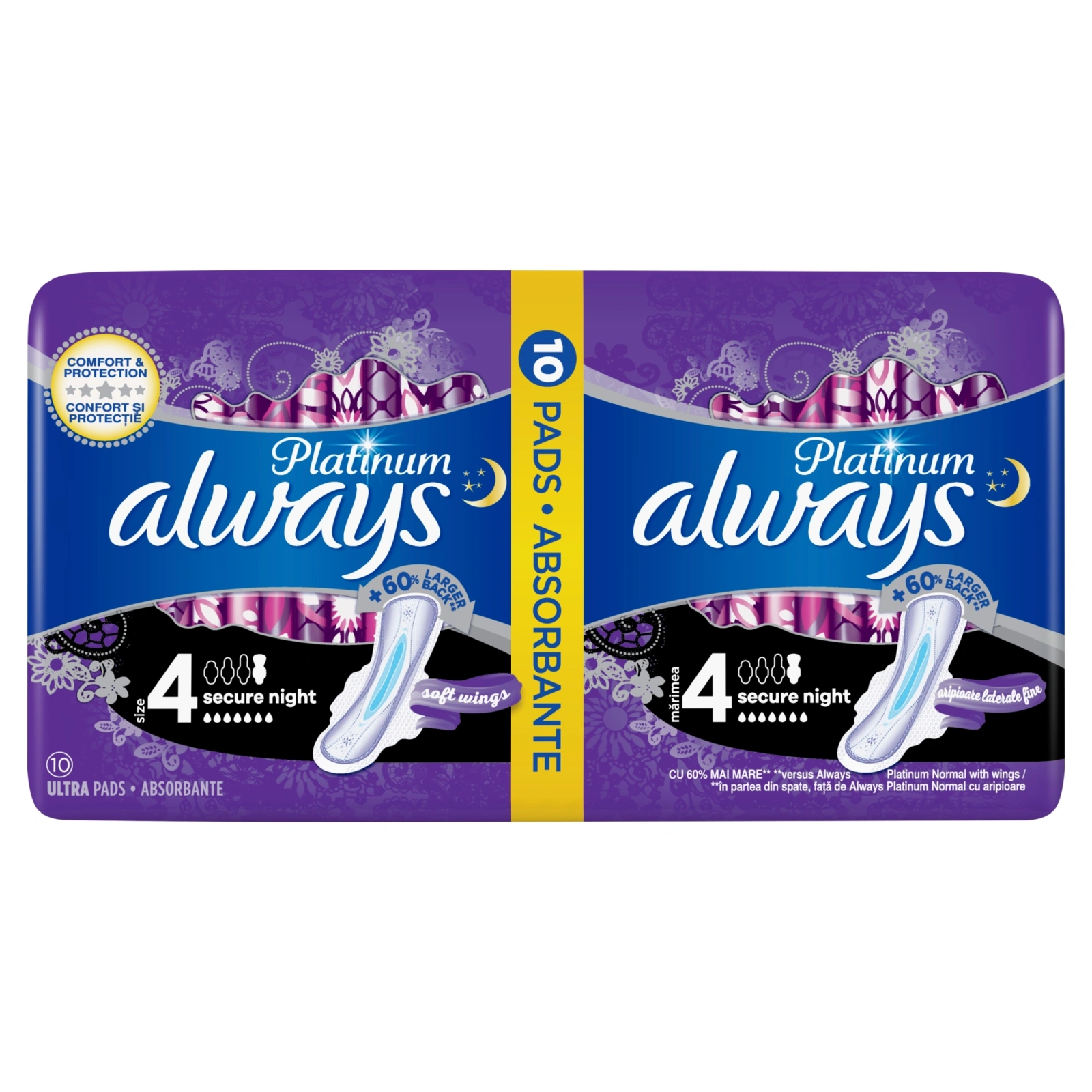 ALWAYS Platinum podpaski ze skrzydełkami Secure Night 4 10szt