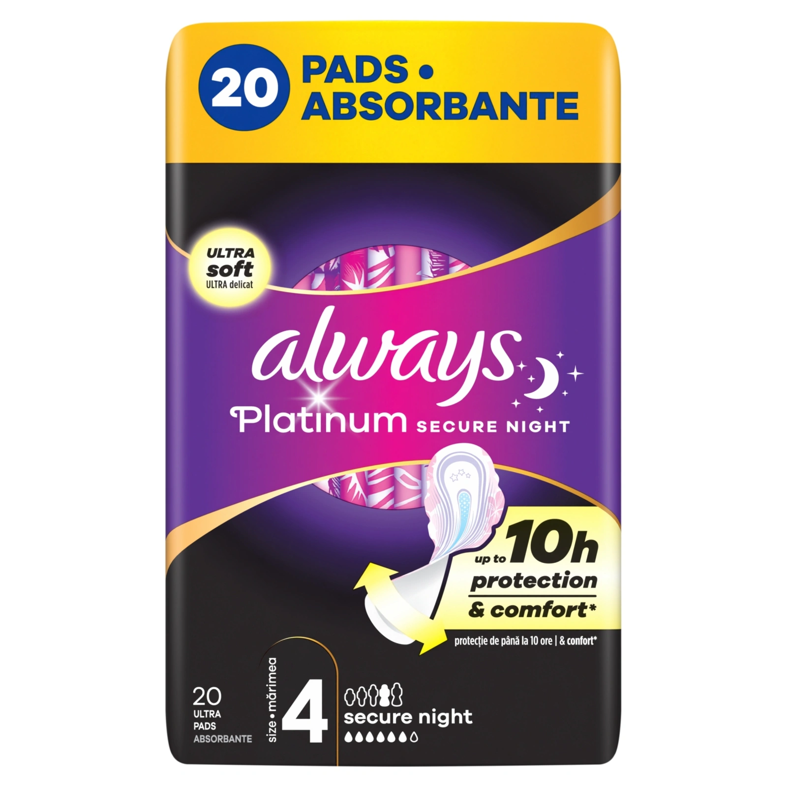 ALWAYS Platinum podpaski ze skrzydełkami Secure Night 4 20szt