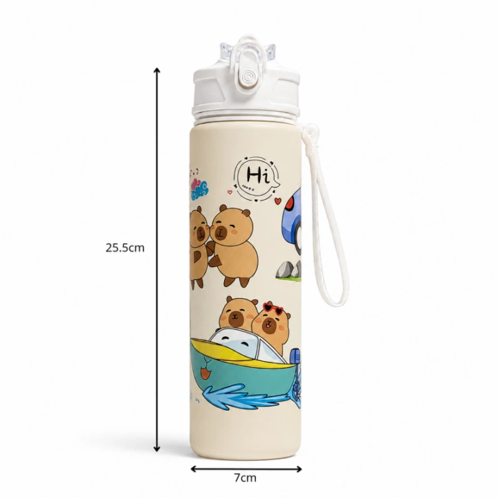 ECARLA bidon z rurką i ustnikiem butelka na wodę 800ml KAPIBARA BD67
