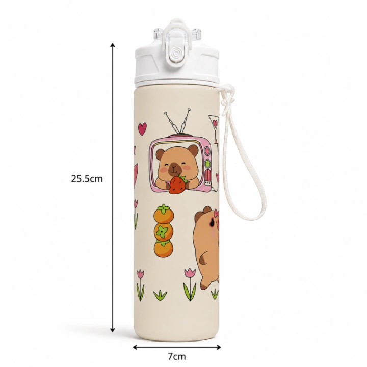 ECARLA bidon z rurką i ustnikiem butelka na wodę 800ml KAPIBARA BD66