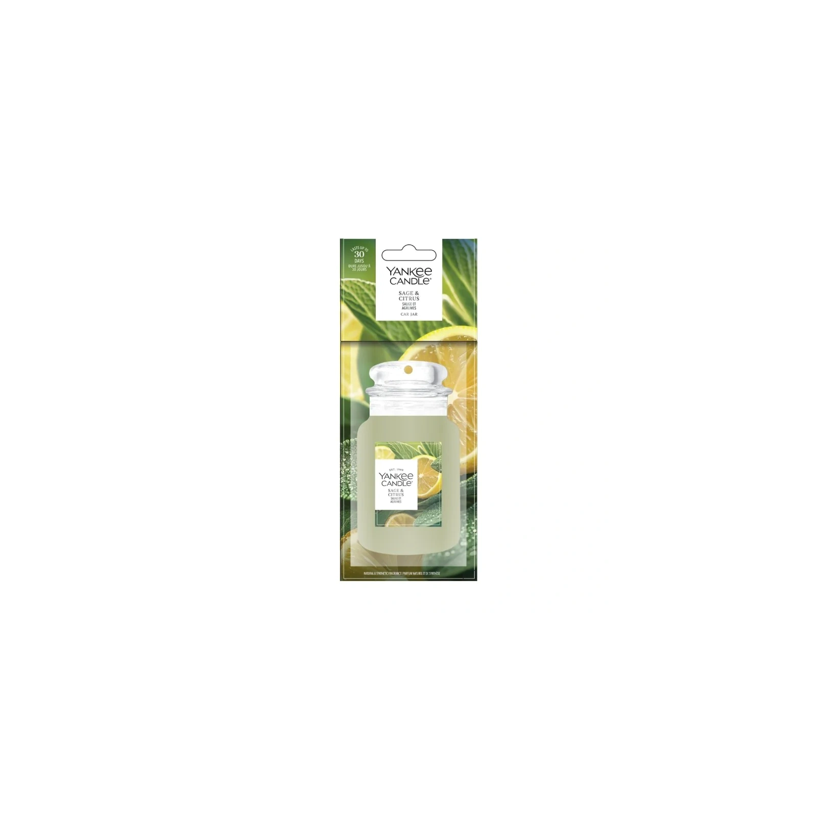YANKEE CANDLE Car Jar Single zapach do auta SAGE & CITRUS 15g