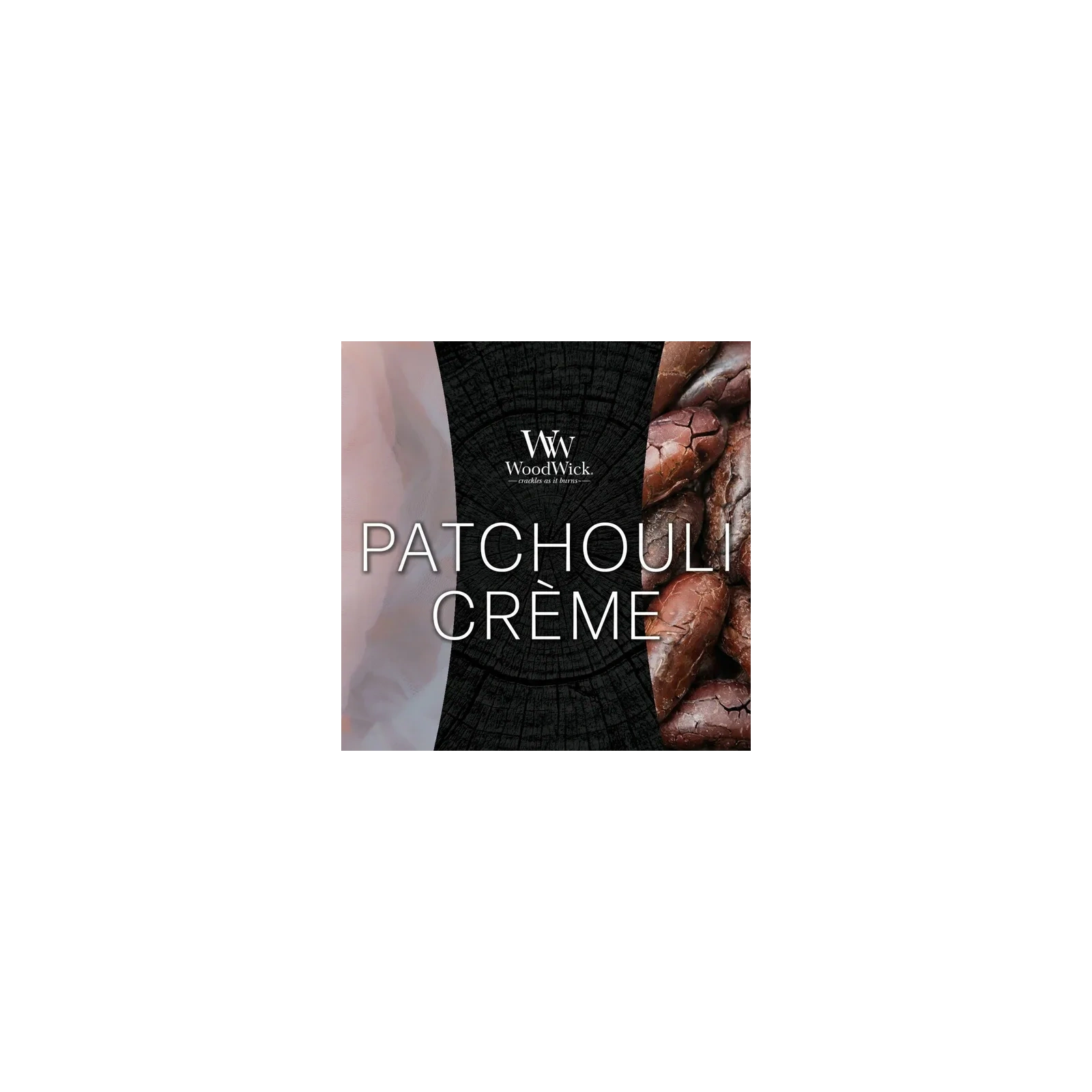 WOODWICK Pluswick średnia świeca w słoiku PATCHOULI CREME 275g
