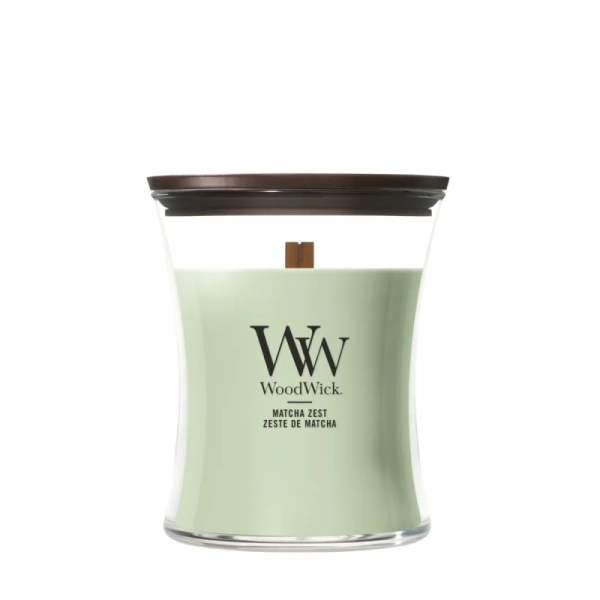 WOODWICK Pluswick Średnia świeca w słoiku MATCHA ZEST 275g