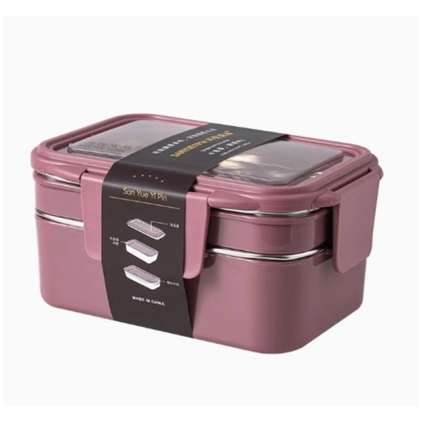 ECARLA lunch box z widelcem ze stali nierdzewnej Ciemny Róż PJM50CR