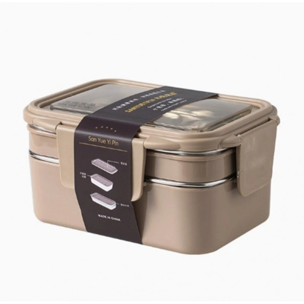 ECARLA lunch box z widelcem ze stali nierdzewnej Kremowy PJM50K