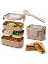 ECARLA lunch box z widelcem ze stali nierdzewnej Kremowy PJM50K