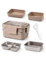 ECARLA lunch box z widelcem ze stali nierdzewnej Kremowy PJM50K