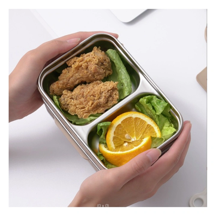 ECARLA lunch box z widelcem ze stali nierdzewnej Kremowy PJM50K