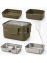 ECARLA lunch box z widelcem ze stali nierdzewnej Zielony PJM50ZIE