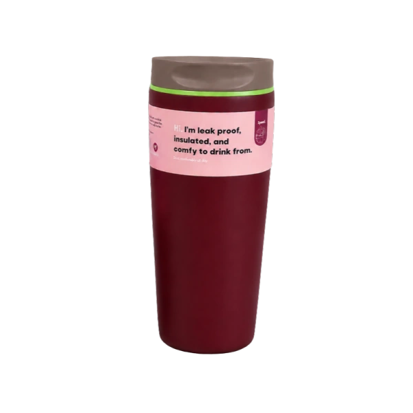 ECARLA kubek termiczny 560ml termos zamykany Bordowy CUP30