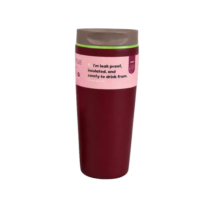 ECARLA kubek termiczny 560ml termos zamykany Bordowy CUP30