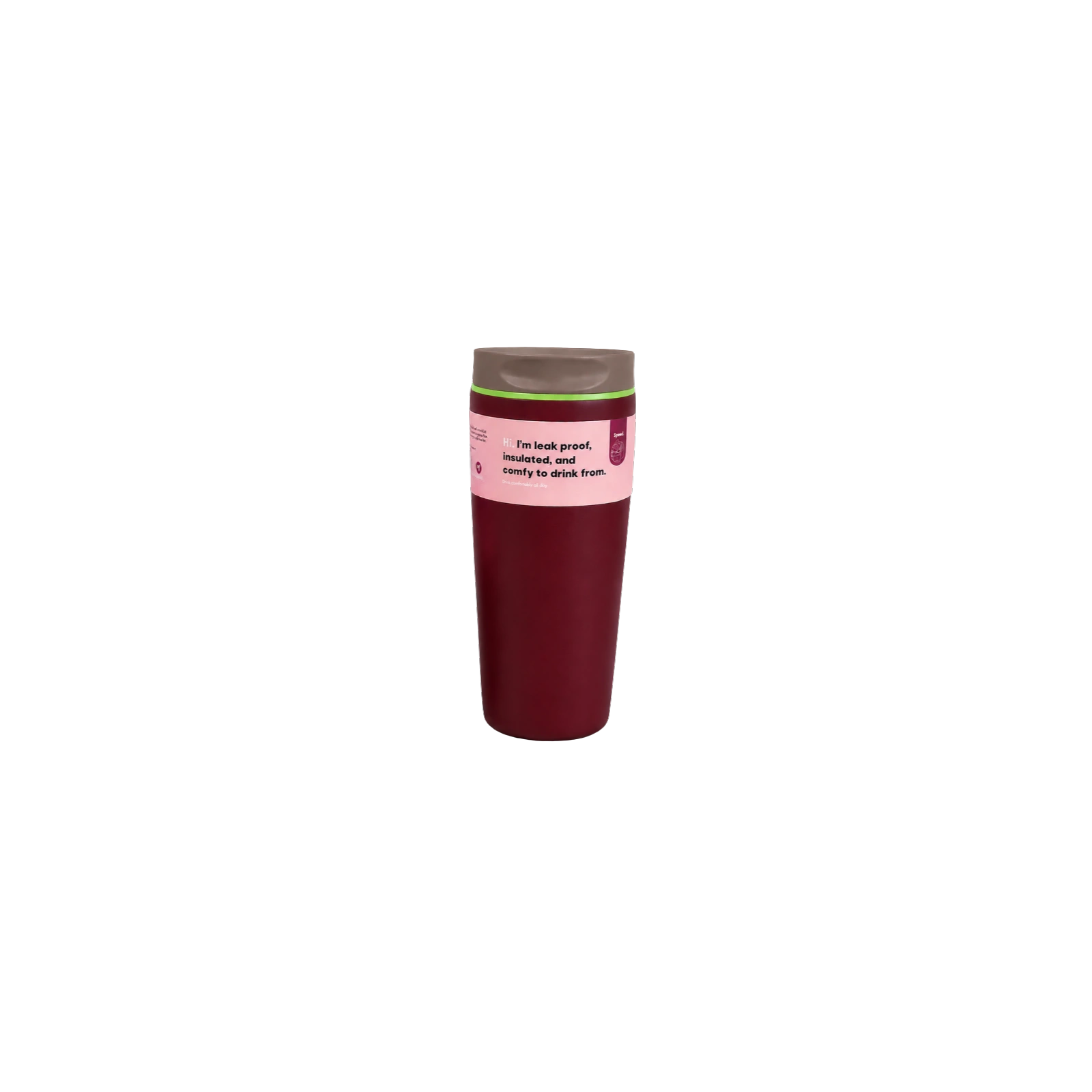 ECARLA kubek termiczny 560ml termos zamykany Bordowy CUP30