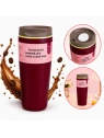 ECARLA kubek termiczny 560ml termos zamykany Bordowy CUP30