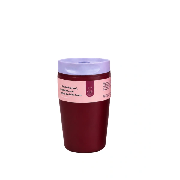 ECARLA kubek termiczny 340ml termos zamykany Bordowy CUP31