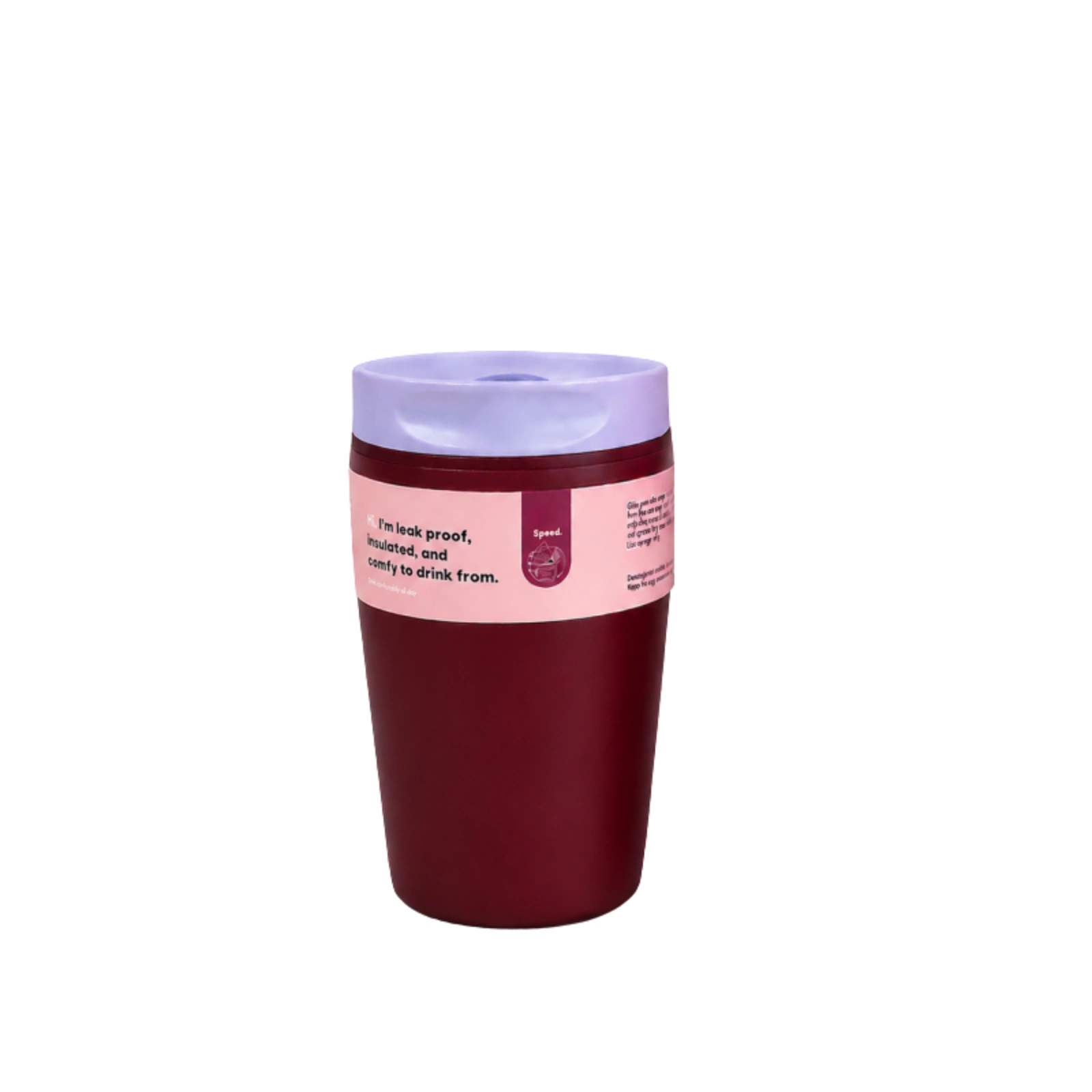 ECARLA kubek termiczny 340ml termos zamykany Bordowy CUP31