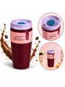 ECARLA kubek termiczny 340ml termos zamykany Bordowy CUP31